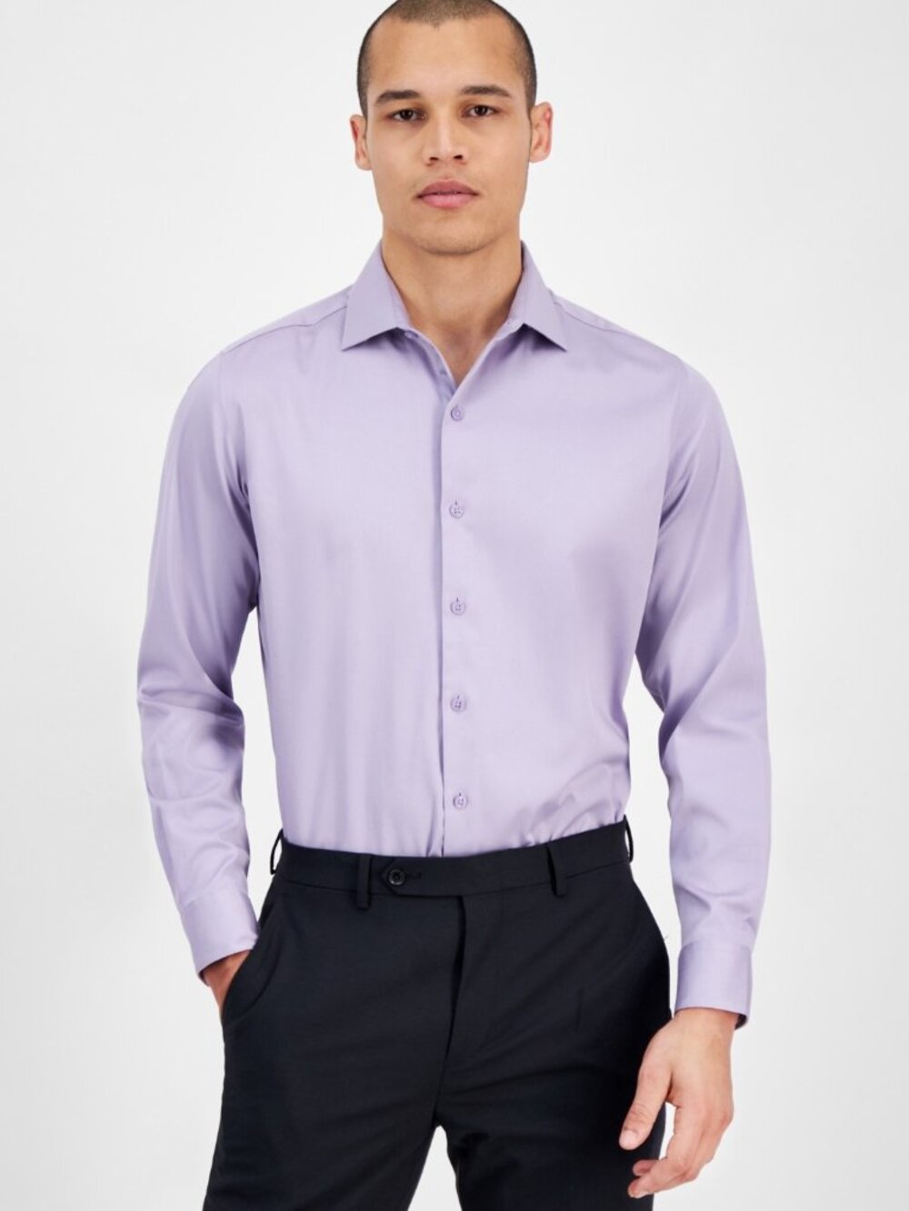 Bar III Men's Spread-Collar Sateen Dress Shirt, Created for Macy's  NWT